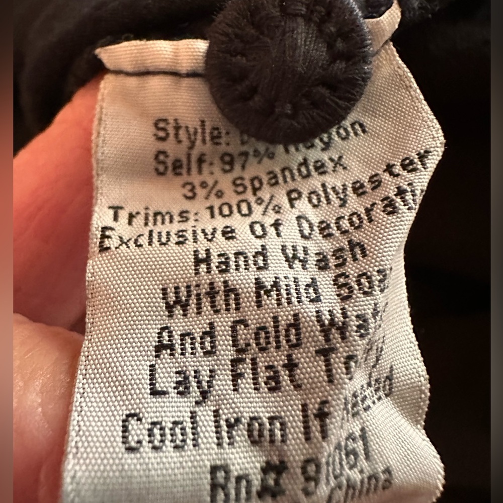 Johnny Was Biya Black & Blue Embroidered rayon blend long sleeve S tunic dress - Picture 12 of 14